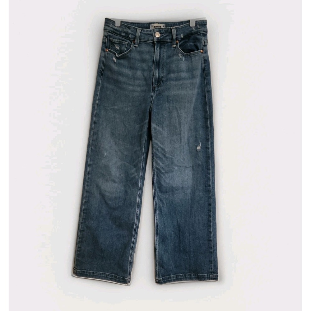 Paige Anessa Jeans Womens 27 Wide Leg 'Say Anything Distressed' High-Rise DNMF72